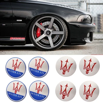 

4pcs Wheel Center Cap Sticker for Maserati Logo Levante Ghibli Quattroporte Gran Turismo Coupe GT GC Gransport Hubcap Rim Decal