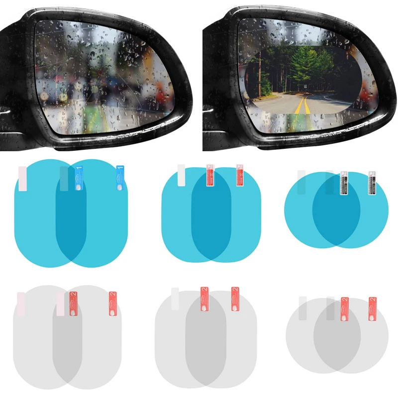 2 Pcs Car Rain Proof Film Car Rearview Mirror Protective Anti Fog Window Clear Sight In Rainy Days Rainproof Sticker Accessories