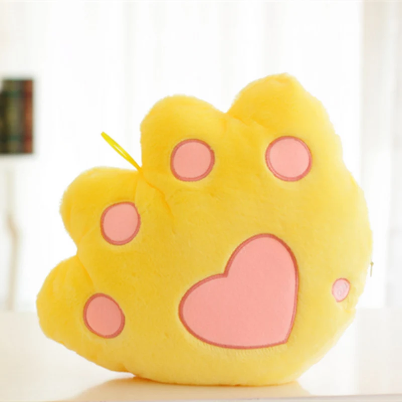 40cm Girls Stuffed Plush Toys Luminous LED Light Bear Paw Pillow Cushion Glowing Doll Gifts Toys for Kids Children - Цвет: Цвет: желтый