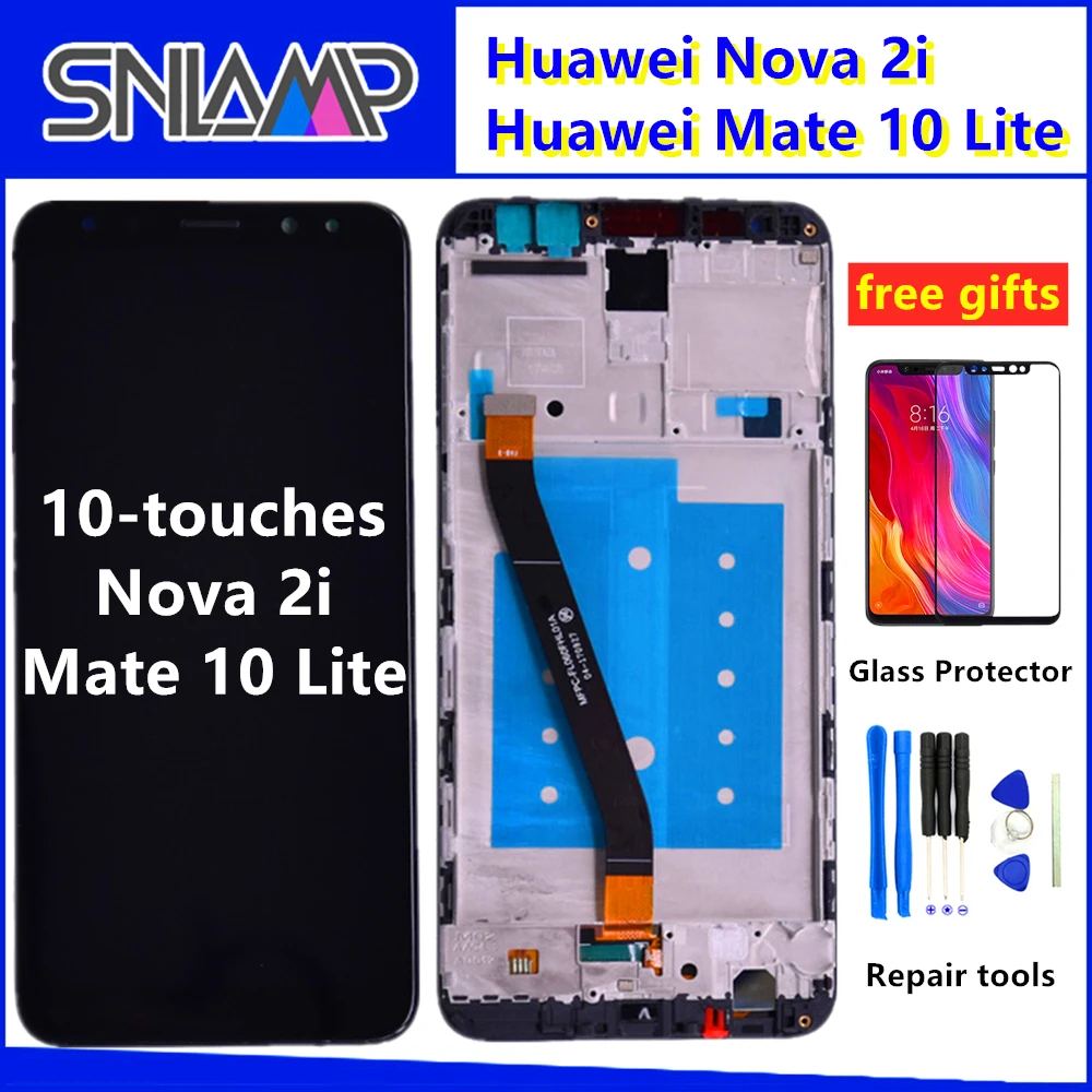 

Original FOR HUAWEI Mate 10 Lite LCD Touch Screen with Frame Display Huawei Mate 10 Lite Display LCD Nova 2i RNE-L21 Replacement