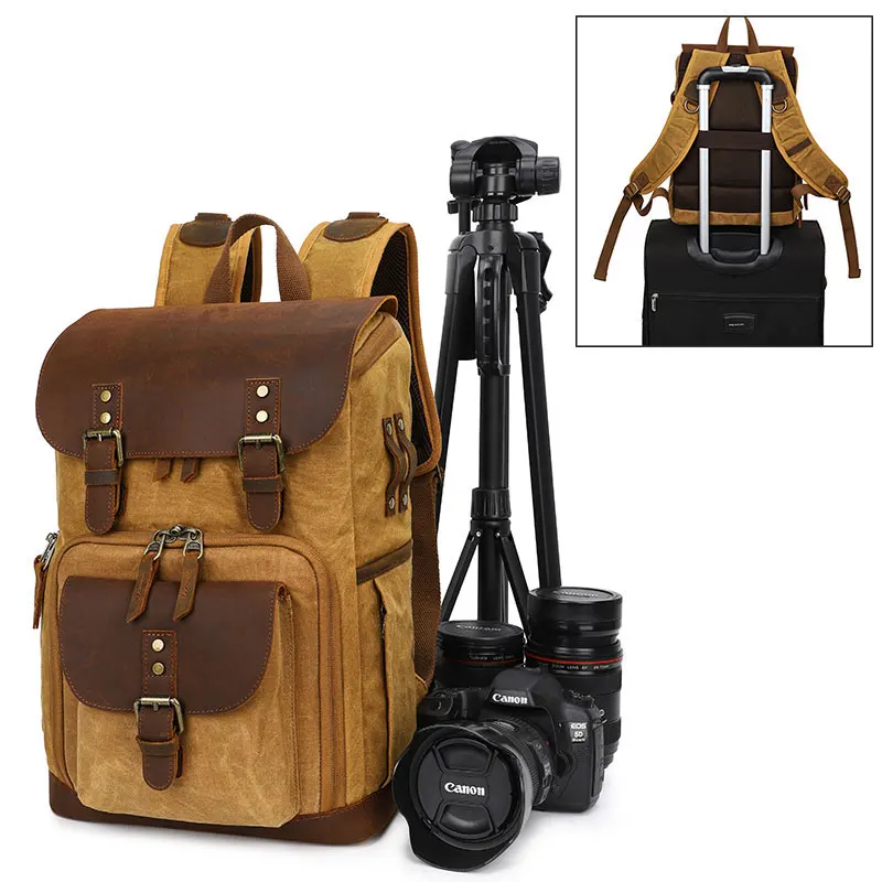 Professional Camera Bag Waterproof Backpack With Trolley Sleeve For