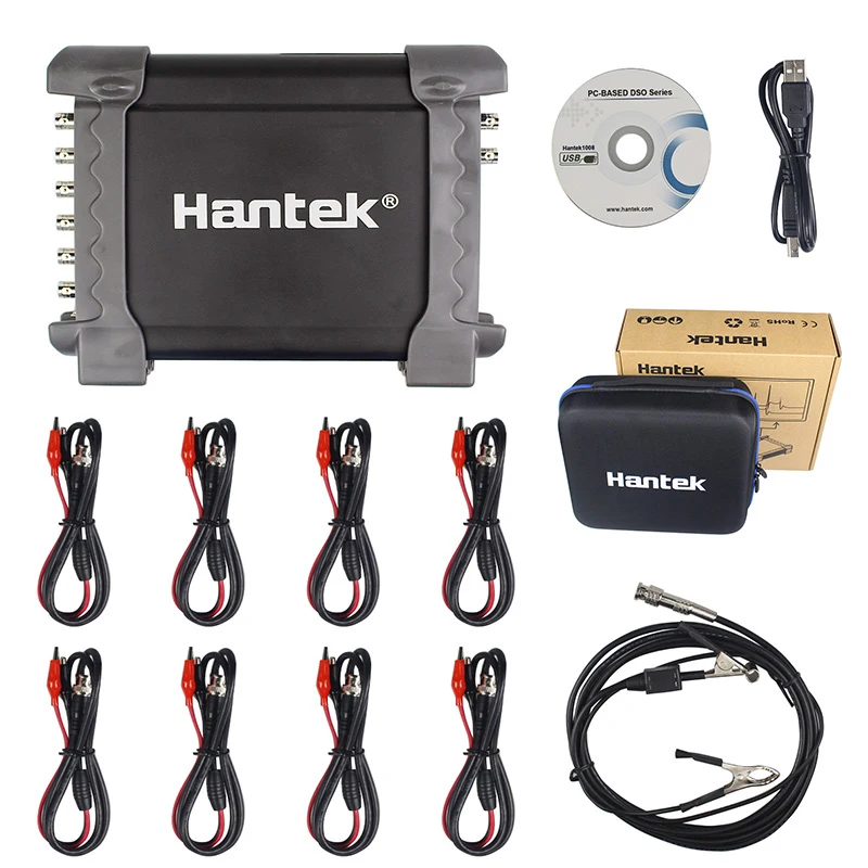Hantek 1008C automotive oscilloscope 8 Channels+Car diagnostics+Signal generator pc USB Storage oscilloscope with Ignition Probe|Oscilloscopes| - AliExpress