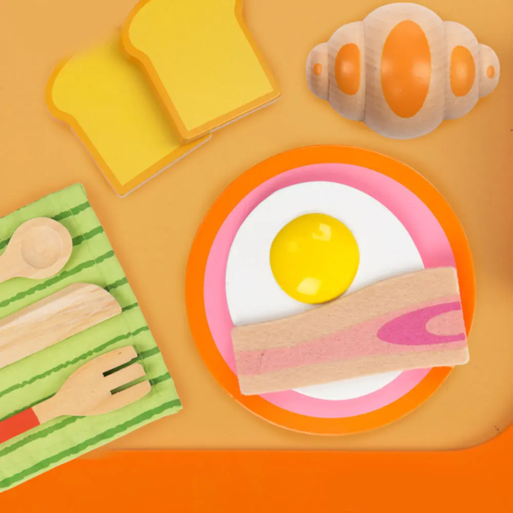 Игрушки для девочек, имитация деревянных кухонных игрушек, набор для завтрака, игровой домик, развивающие игрушки, инструменты, детская посуда, подарок