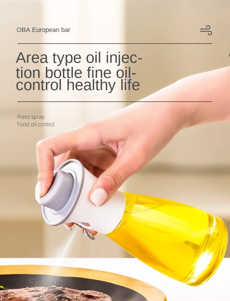 Push-Type Fuel Injector Seasoning Bottle Dust-Proof and Oil-Control Large-Caliber Barbecue Sprayer Olive Oil Spray Bottle