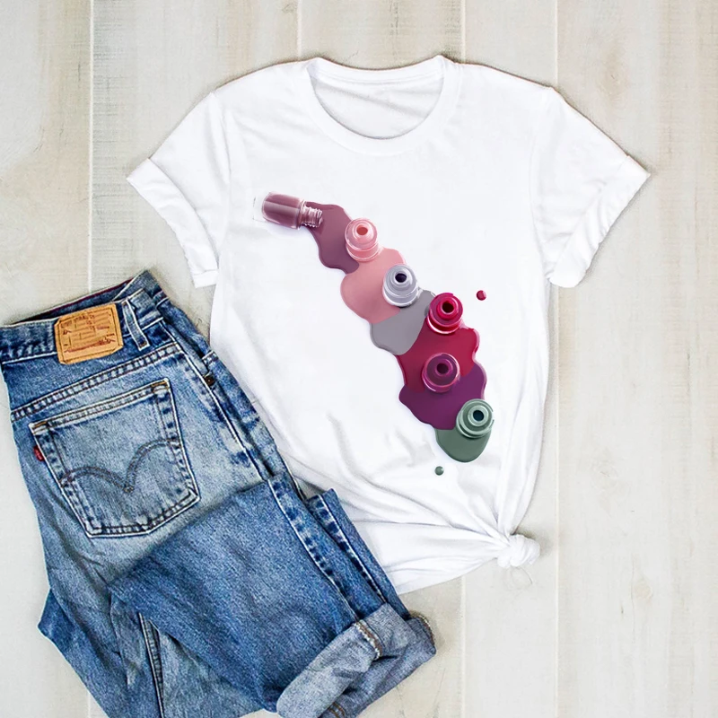 Women 3D Fashion Printed T-shirt Painted Short Sleeve Lady Cute Clothing T Shirt Woman Graphic Top T-shirt Women Shirt Clothing