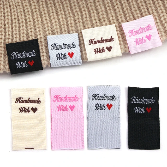 50Pcs Handmade Labels For Clothes Handmade With Love Tags For Hats Fold  Clothing Label Sew Crafts