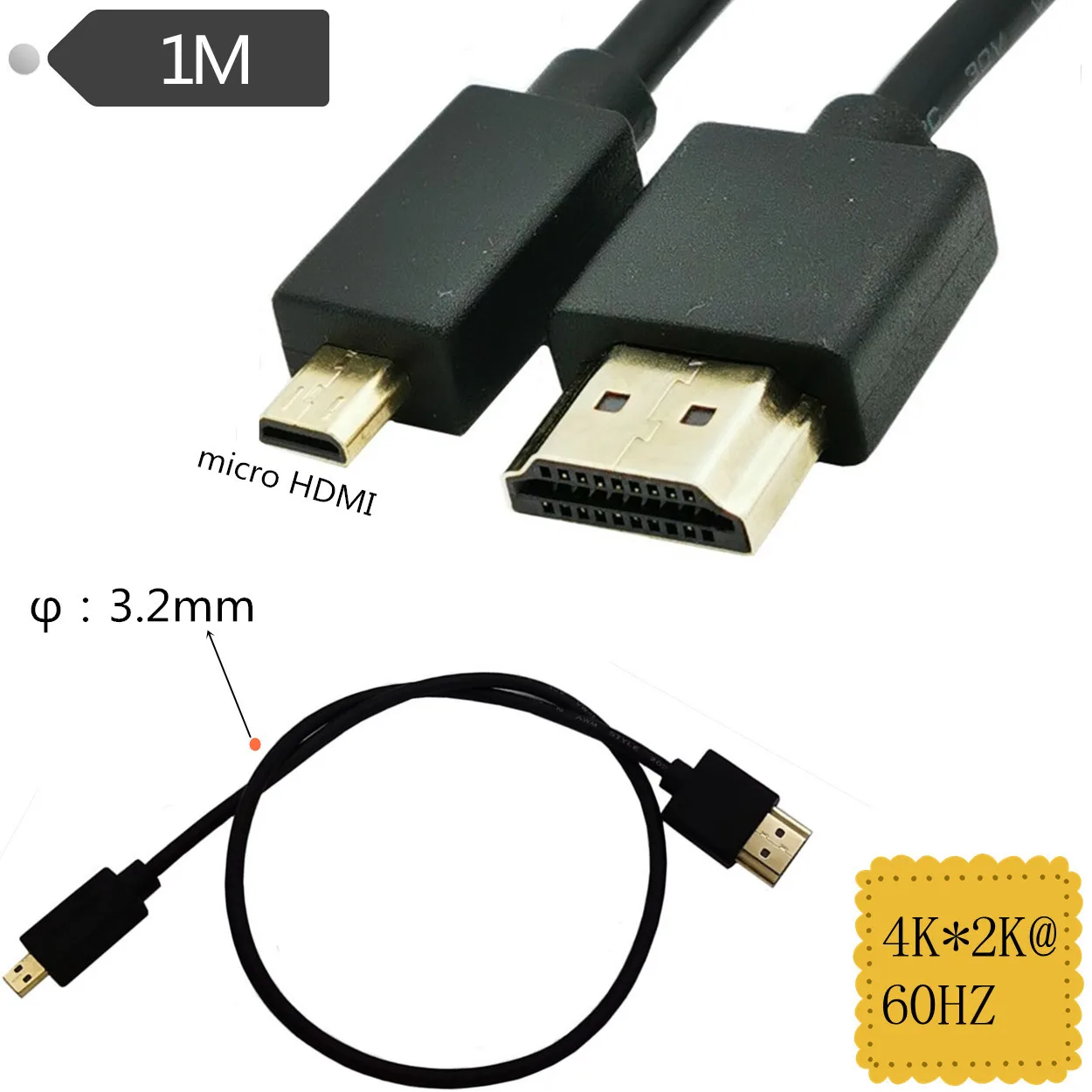 HDMI линия передачи данных высокой четкости цифровая камера micro hdmi линия версия 2,0 4k* 2k@ 60HZ