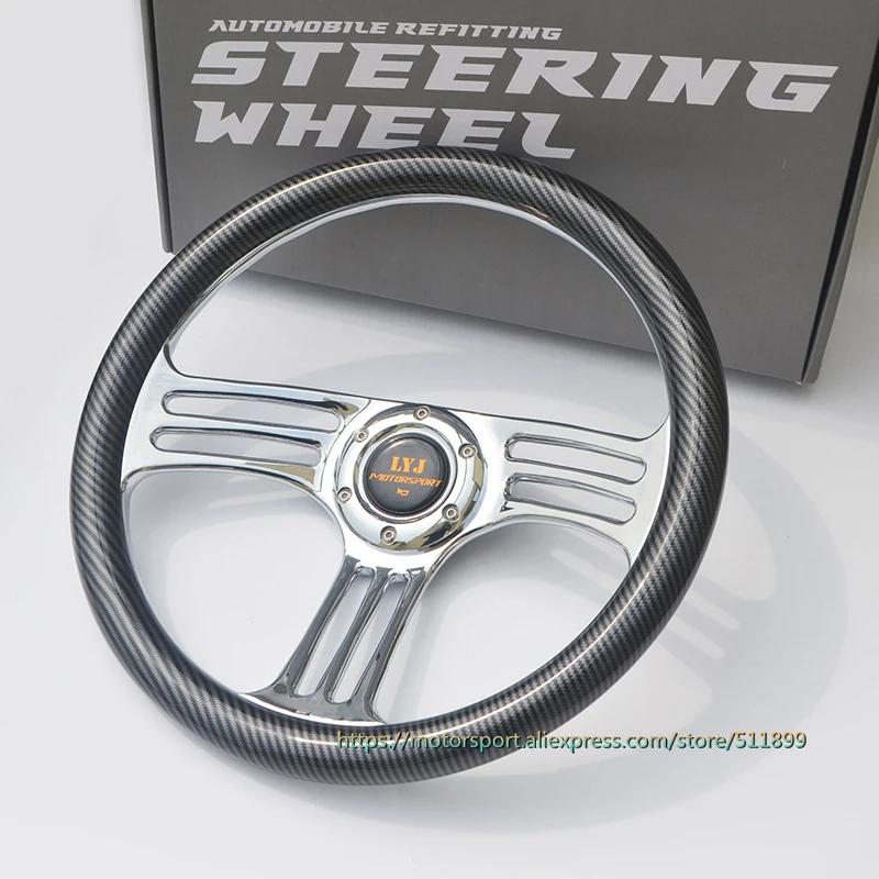 Новое поступление классический дизайн 350 мм углеродное волокно стиль цельный дизайн модифицированное рулевое колесо автомобиля