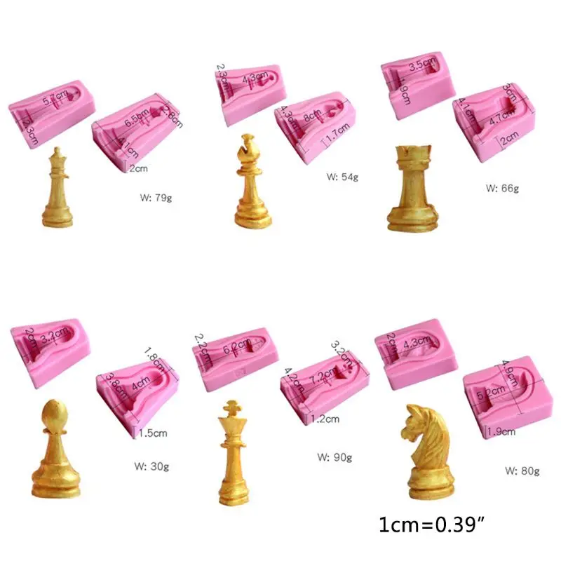 

Chess Shape Silicone Mould Fondant Clay Cake Baking Epoxy Molds DIY Decoration 5.7 x 2.3 cm