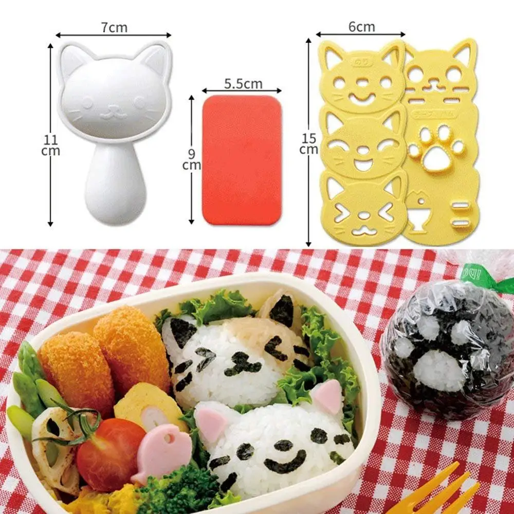 Форма для риса в суши мяч форма мультфильм кошка шаблон суши Bento Nori кухня риса Декор наборы сэндвич DIY кухонные инструменты для малышей