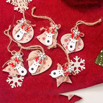 

Christmas Wooden Moose Head Pendants Ornaments For Christmas Tree