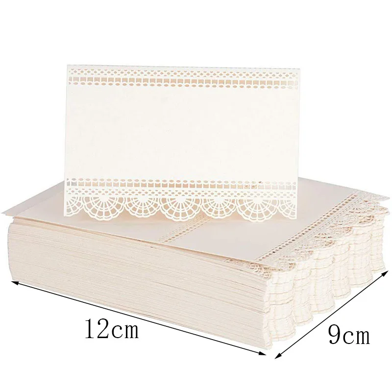 50pcs Flower Laser Cut Table Name Place Cards Lace Name Message Setting Card Greeting Wedding Card Baby Shower Party Favor Decor