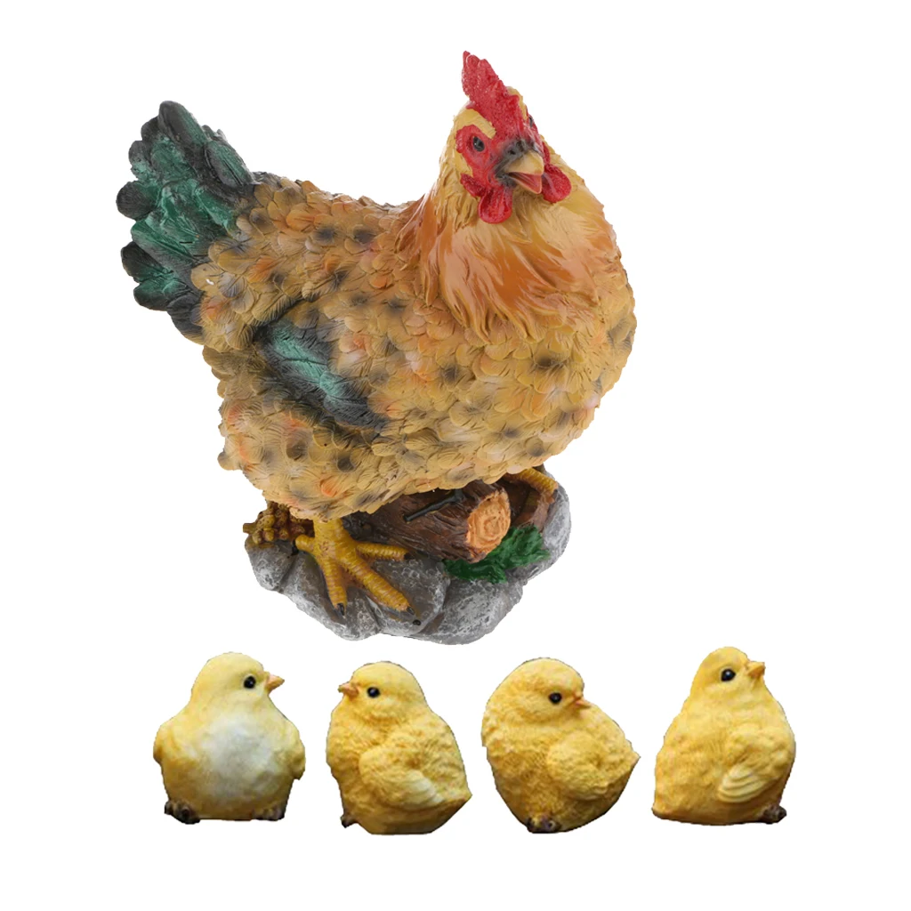 Искусственные животные, стоячие цыплята и курицы, орнамент, открытый газон, садовый Декор