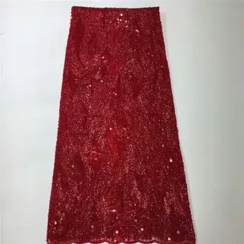 

New Arrival Sequins embroidery Lace Fabrics Nigerian Tulle Mesh Lace Fabric for Christmas party Lace Fabrics with Sequins