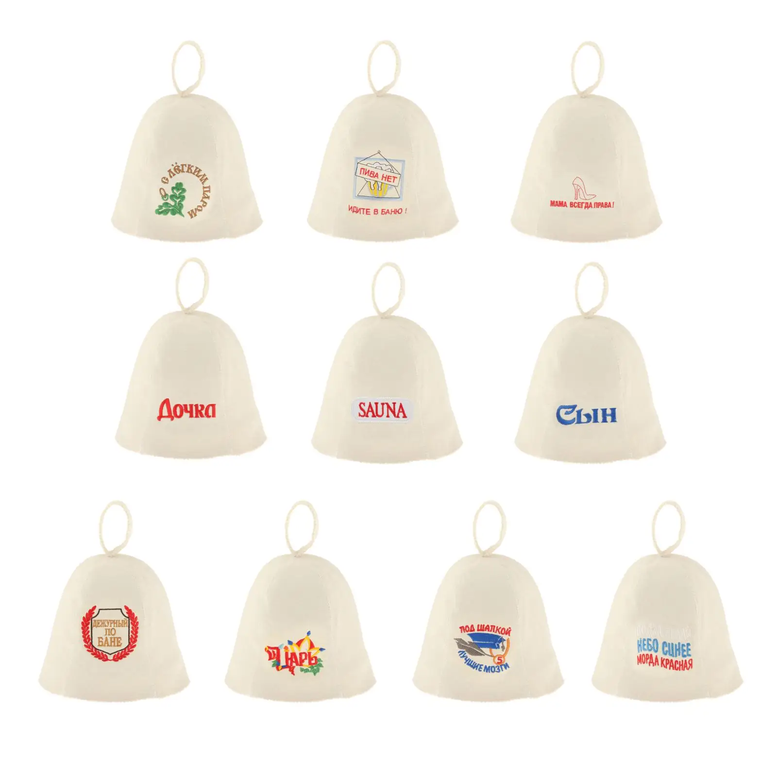 Felt Bath Hat Embroidered Helmet Saunahut Spa Hat Show Cap Protect Your Head from Heat for Sauna Russian Banya Shower Spa sauna hats