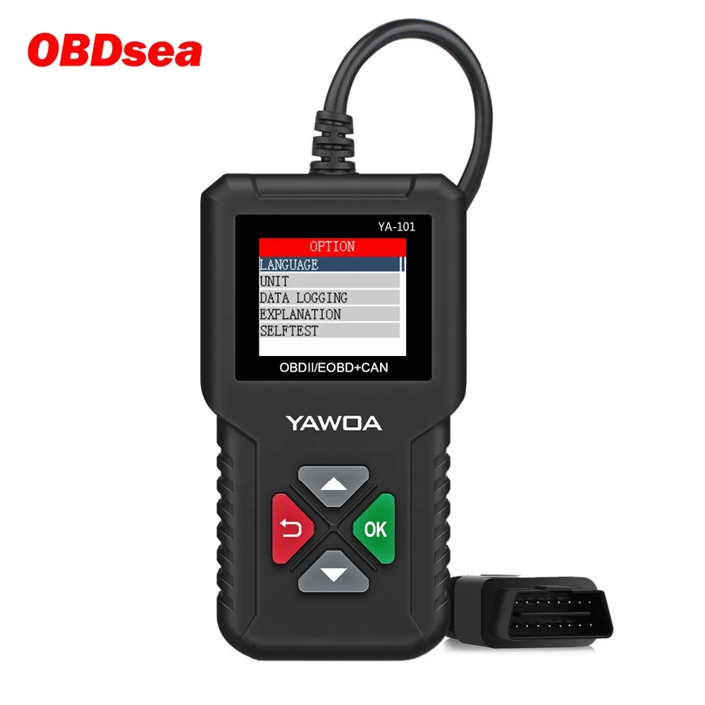 YA101 YA-101 OBDII/EOBD 16Pin считыватель кода диаграмма данных USB обновление OBD2 Автомобильный сканер диагностический инструмент