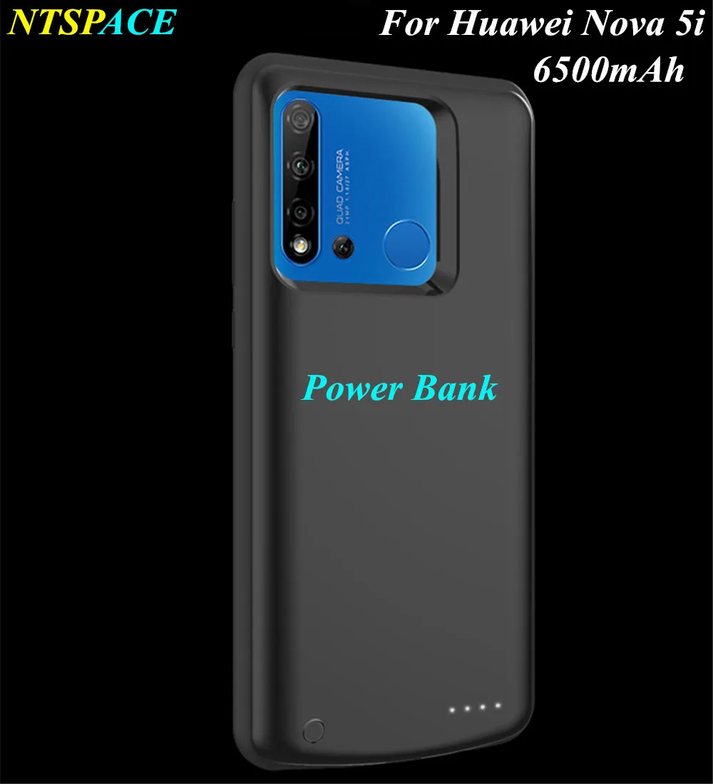 

NTSPACE Power Bank Charging Cover Cases For Huawei Nova 5i Portable Power Bank Cases 6500mAh External Battery Power Charger Case