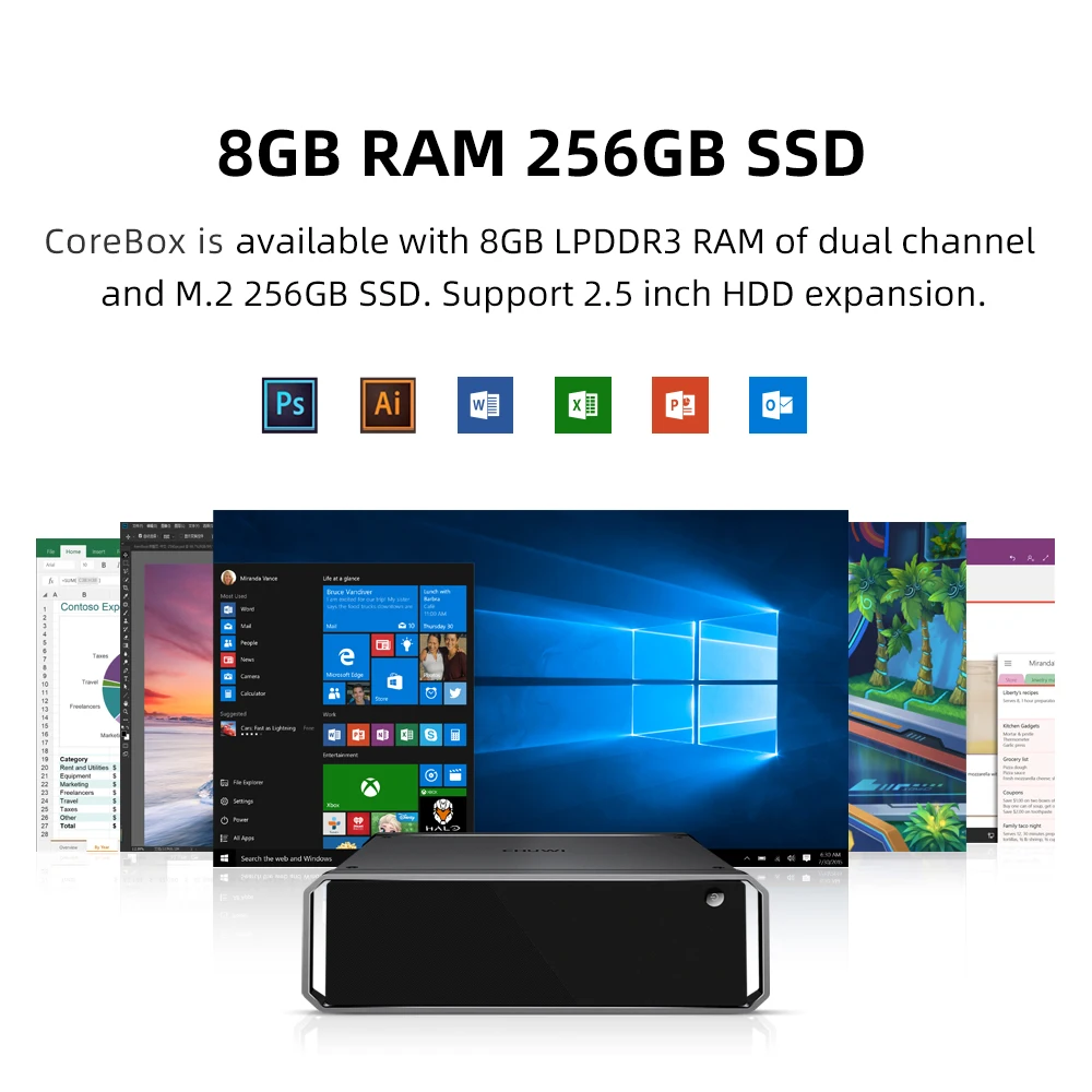 Chuwi Corebox Windows 10 Pc Gamer Intel Core I5 4k Decoding 8gb Ram 256gb Ssd Desktop Computer 2 4g 5g Wifi 2 Hd Mini Pc Aliexpress