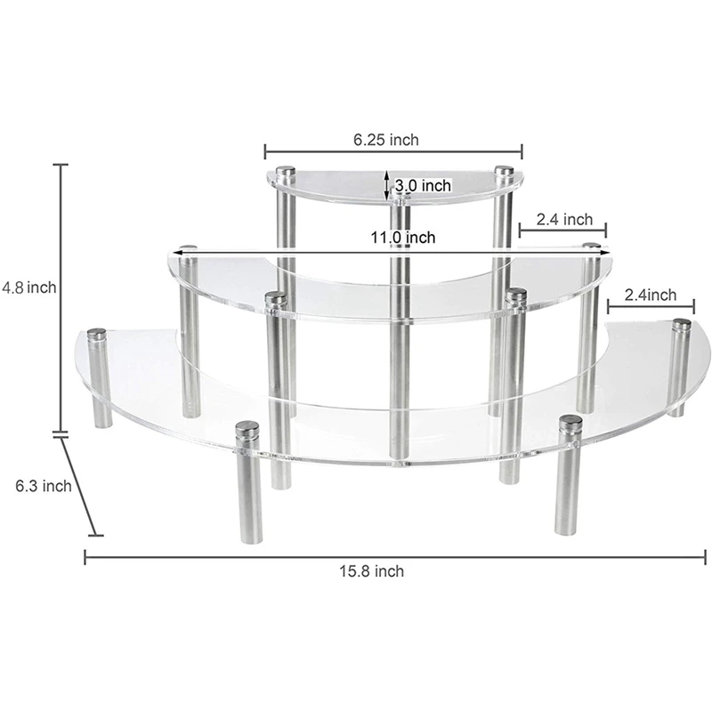 4 Layers Cake Holder Transparent Cake Stand Round Acrylic Cakes Stand For Birthday Party Wedding Cakes Decoration Holder