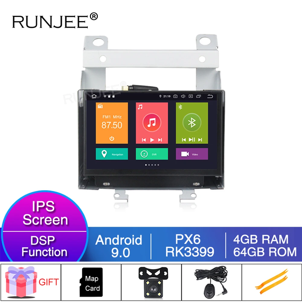

RUNJEE PX6 IPS DSP 4+64G Car Multimedia player For Land Rover/Freelander 2 2007-2012 GPS Automotivo Radio BT WIFI DAB