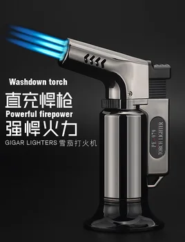 

Direct spray gun welding torch windproof metal outdoor barbecue gas lighter