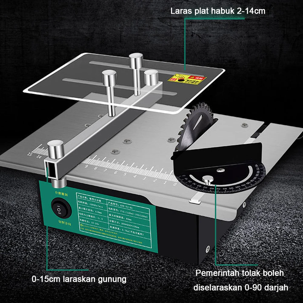 Table Saw Multifunctional Angle Adjustable Electric Desktop Saws Household DIY Cutting Grinding Tool Woodworking Lathe Machine |