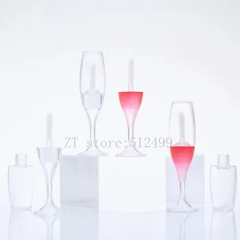 

100pcs 8ml wine glass shape Clear Lip gloss Tubes Empty Lipgloss Containers Lipstick Refillable Red Bottle Lipgloss Tube Vials