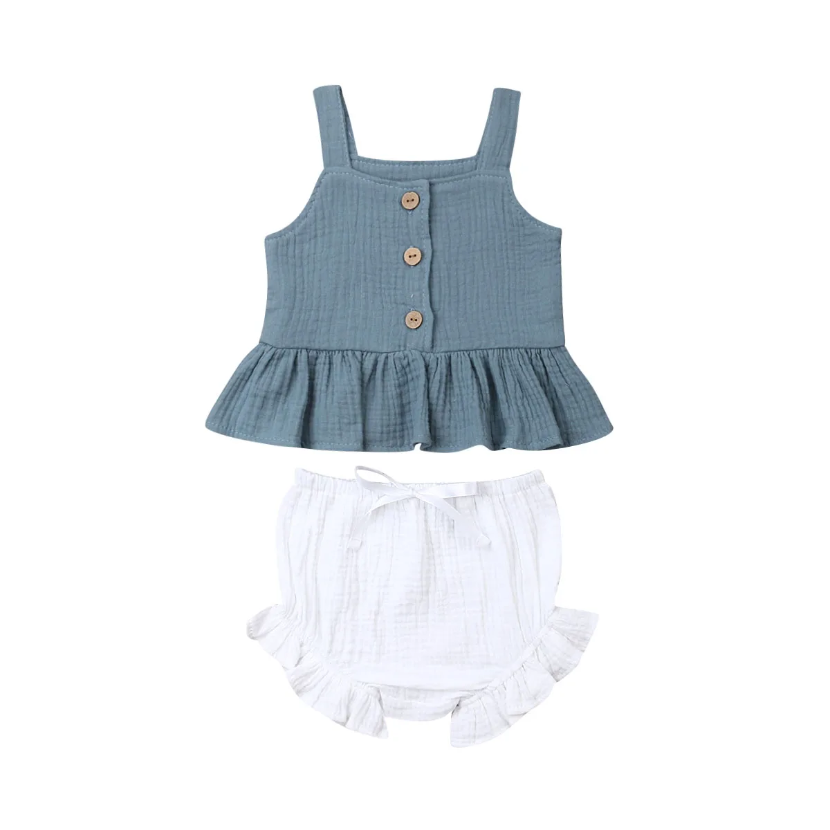 Baby Girl Fashion Sleeveless Summer Newborn Kid Cotton Vest+ Short 2 Pieces Set Children Outfit