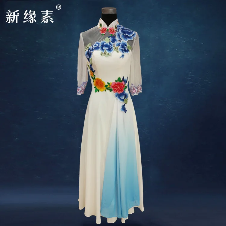 

Pearl Chiffon Long Banquet Performance Large Choral Service Dinner Annual General Meeting Waist Hugging Performance Evening