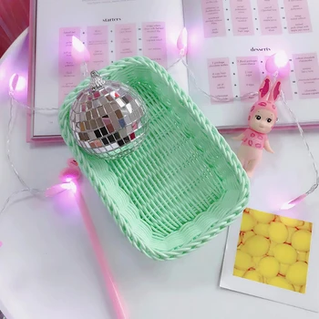 

Ice Cream Mark Green Preparation Storage Basket Desktop Debris Basket Girl Heart Pink Control Photo Props New