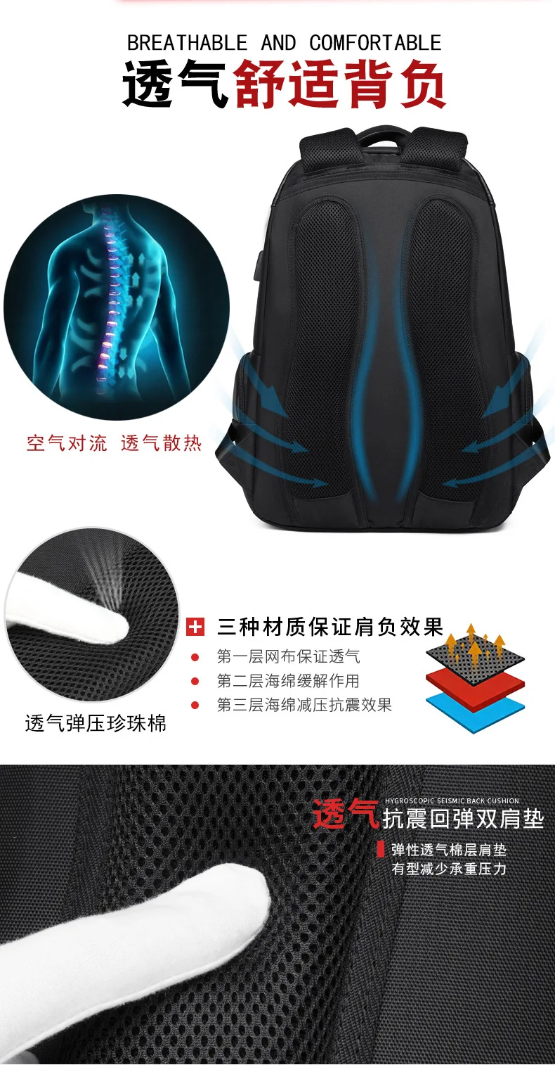 Men Laptop Backpack for 15 ''Computer Waterproof School Backpack Bag for teenage Canvas Shoulder Backpack
