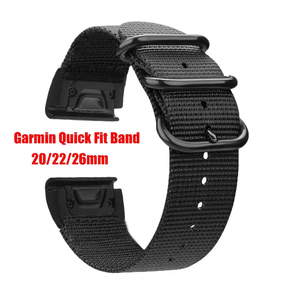 Спортивный тканый нейлоновый ремешок для часов Garmin Forerunner Fenix 5 5X 5S металлический