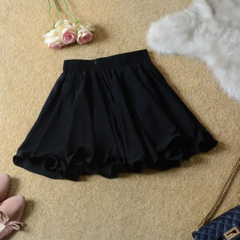 Chiffon Sexy Skirts Womens Clothing Casual Solid Spring Summer Pleated Skirt Jupe Femme Streetwear High Waist Mini Skirts Q4036