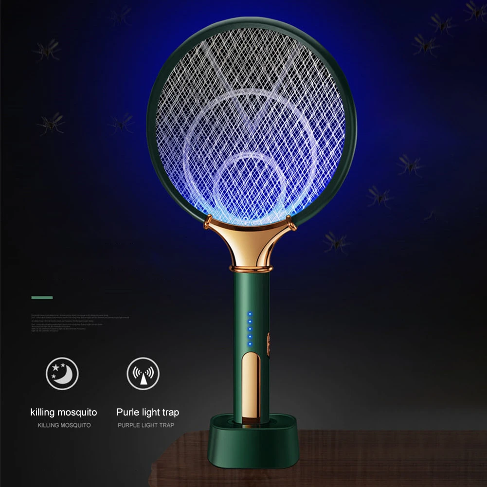 2 In 1 Led Electric Mosquito Swatter Silent Pest Control Insect Trap Racket 10mah Usb Rechargeable Electric Mosquito Swatter Bug Zappers Aliexpress