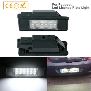 

2x LED Number License Plate Light for Peugeot 207 308 Citroen Berlingo C2 C3 Pluriel Baujahr 2004 - 2009 C4 C5 Limousine C6 DS3