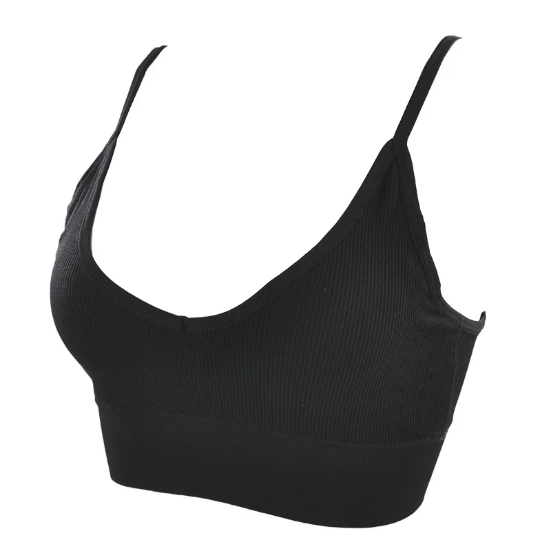U-shaped Beauty Back Camisole Bra Padded Removable For Women Girls Comfortable Bra Black White Sports Fitness Yoga Gym Crop Top