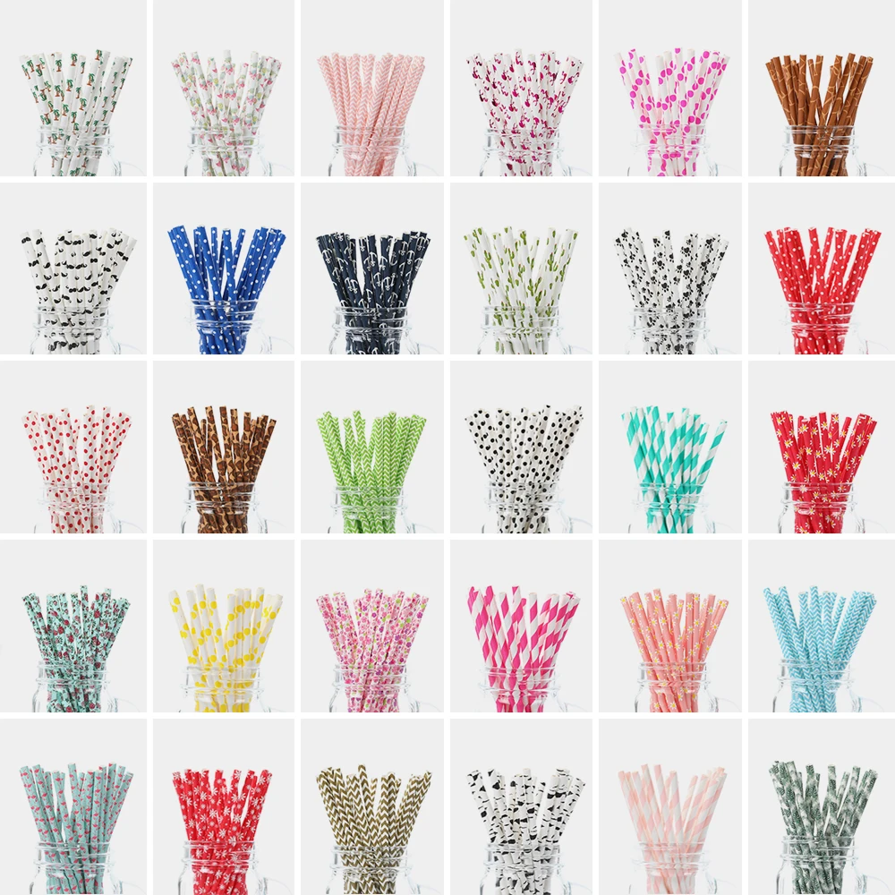 Pajitas de papel para manualidades, 25 uds., decoración de cumpleaños, San Valentín, paja de papel para beber, pajitas, despedida de soltero, decoraciones de fiesta para niños