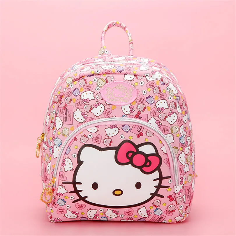 Популярный мини детский рюкзак HELLO KITTY, дамская сумка для отпуска, рюкзак из искусственной кожи с мультяшными буквами, изысканная модная парусиновая школьная сумка