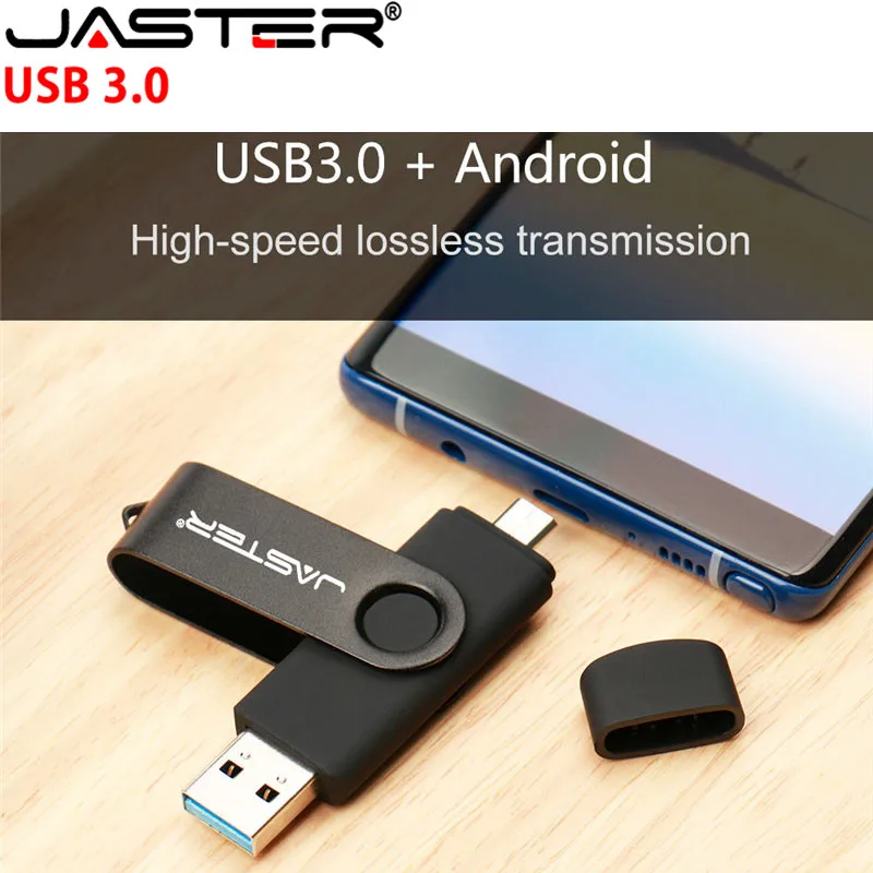 Металлический USB флеш накопитель JASTER 3 0 OTG 16 ГБ Флешка 2 в 1 Micro 32 64 128 256 ГБ|USB