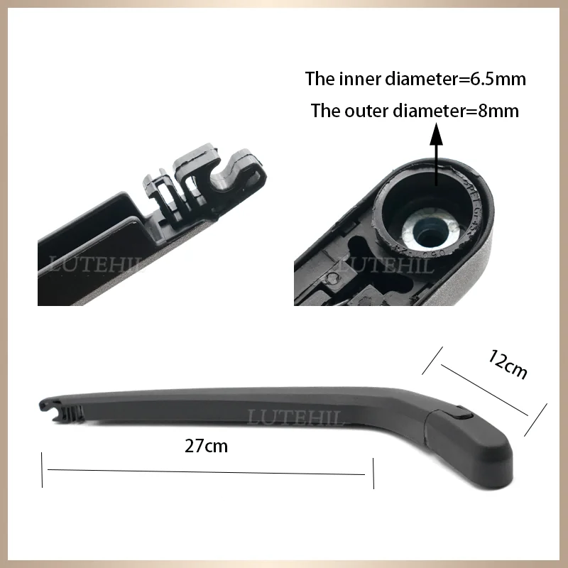 Wiper 12" Rear Wiper Blade & Arm Set Kit For Toyota Yaris 1999 2000 2001 2002 2003 2004 2005 Japan Built Windshield Windscreen 3