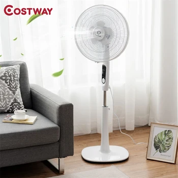 

COSTWAY 16" 2 Mode 2 Blades Remote Control Oscillating Pedestal Fan Durable ABS and Aluminum Alloy Material