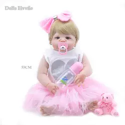 Новые 55 см мягкие силиконовые Reborn Baby Doll Игрушки для девочек 22 дюймов реалистичные Дети Boneca полный винил модные куклы Bebe возрожденная менина