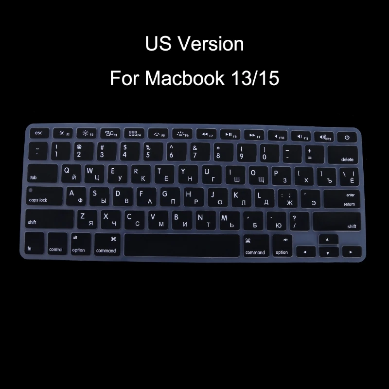 Версия США русская Клавиатура силиконовый чехол для Apple Macbook Air Pro 13 15