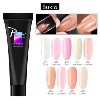 

Fashion Lady Crystal Poly Gel Clear Pink Quick Building UV Gel Nail Salon Tips Brush Extend Builder Soak Off Nail Extension Glue