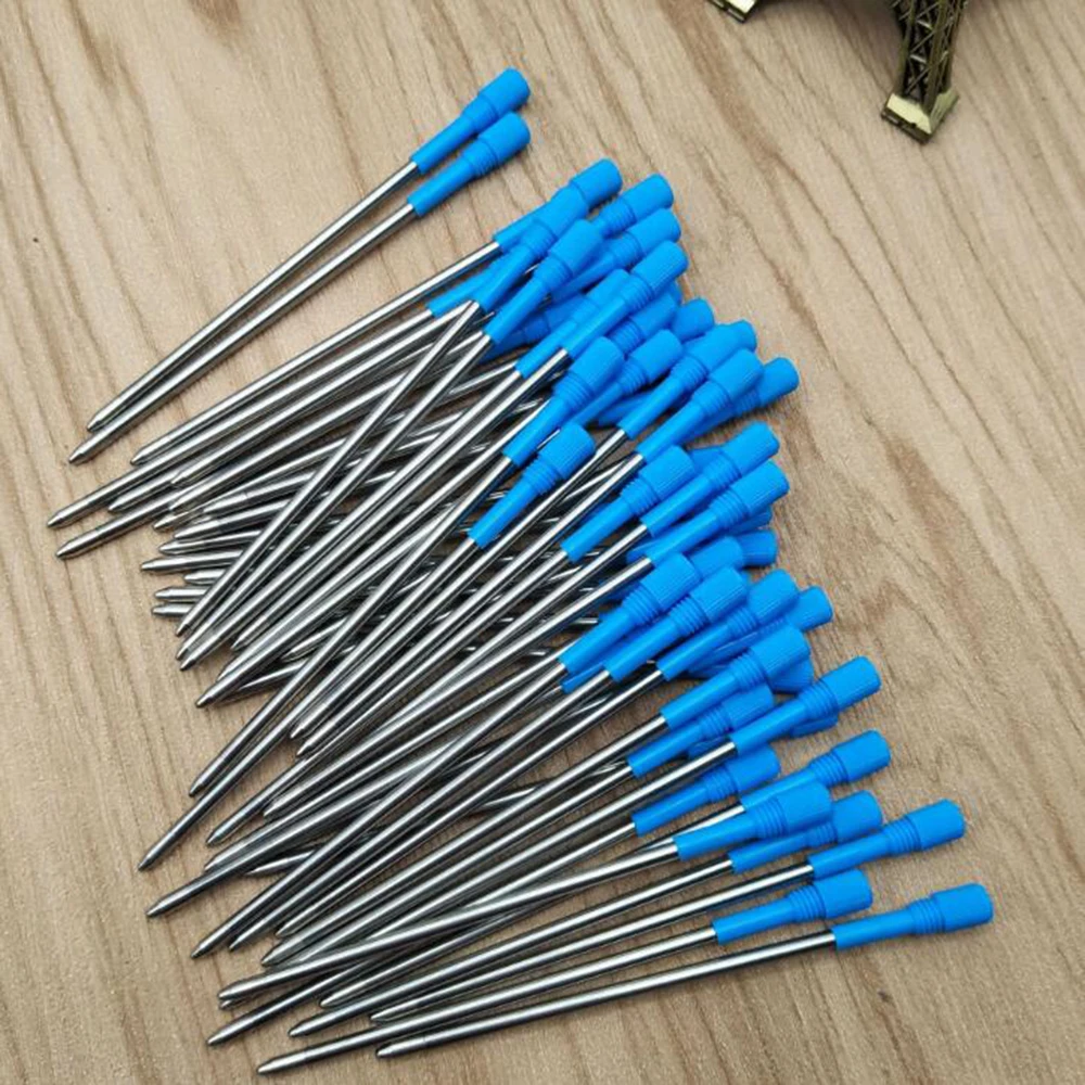 Blue 10Pack Ballpoint Pen Refills For Big Diamond/Crystal Pen Refill Rose Gold Diamond Pen Black& Blue Ink Refill Replace Core-81MM - Цвет: Blue