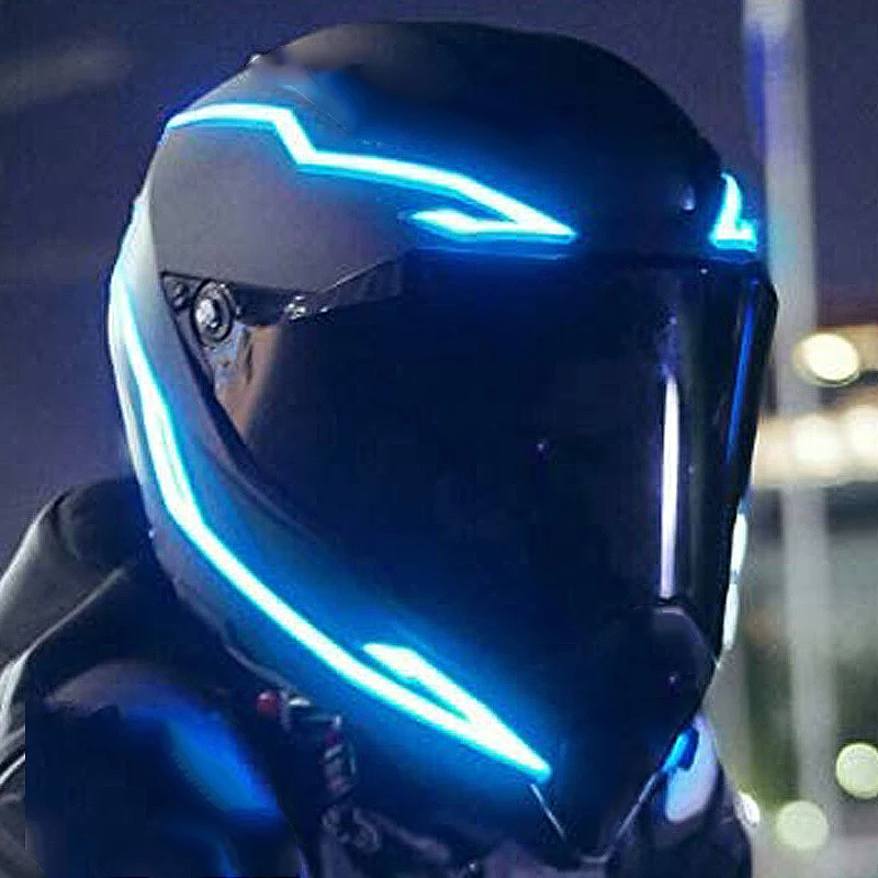 2 Pcs Motorcycle Led Night Riding Lights Bike Helmet El Cold Light