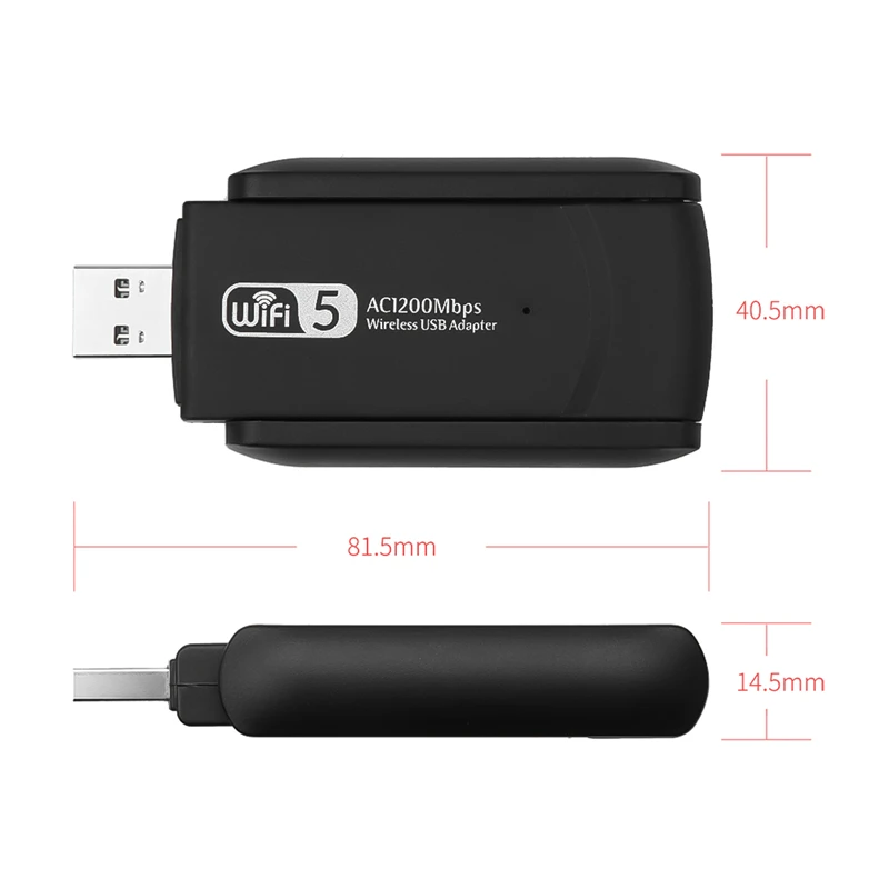  Yunseity Adaptador WiFi de doble banda, interfaz USB 3.0 de  1200 Mbps Plug and Play Tarjeta de red USB para PC portátil, portátil,  ampliamente utilizado : Electrónica