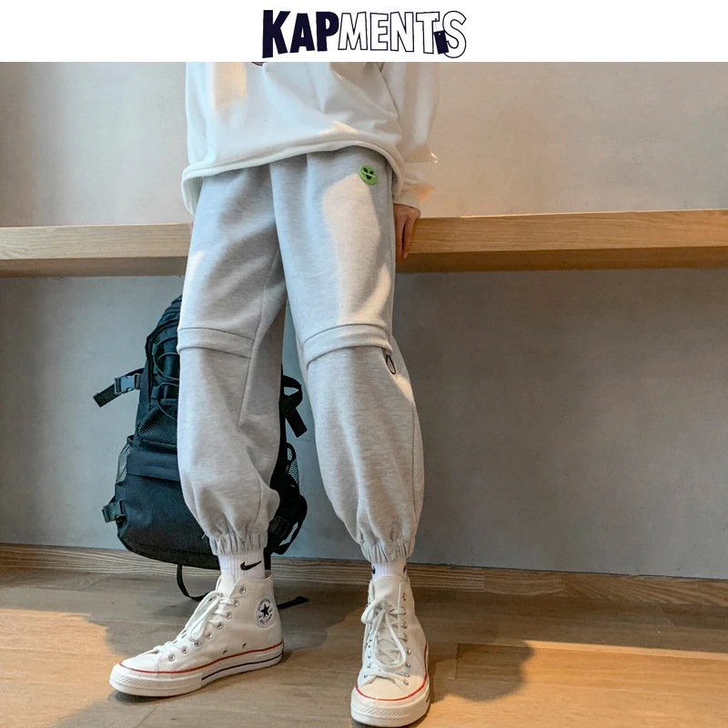 

KAPMENTS Men Patchwork Designer Baggy Sweatpants 2023 Mens Japanese Streetwear Causal Joggers Pants Male Vintage Korean Trousers