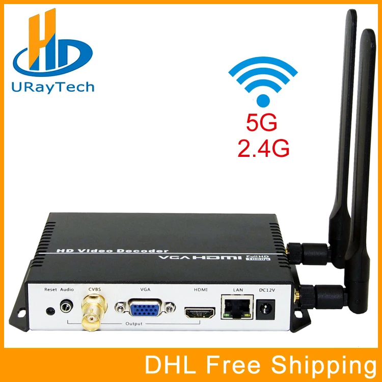 

UHD 4K H.265 H.264 HDMI VGA CVBS Decoder HD Video IP Streaming Decoder WIFI HTTP RTSP RTMP UDP HLS To HDMI VGA CVBS Converter