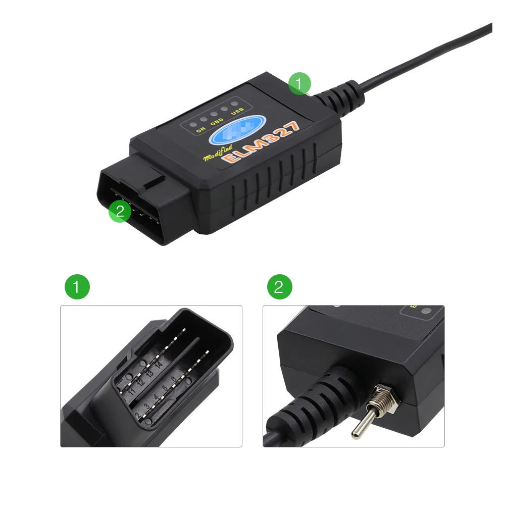 Диагностический прибор ELM327 USB V1.5 FTDI FT232RL + PIC18F25K80 для Ford HS CAN/MS CAN ELM 327 Bluetooth OBD2|obdii